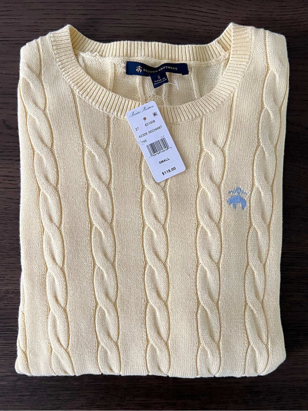 Brooks Brothers Women’s Classic Preppy Cable-Knit Crewneck Sweater Quiet Luxury